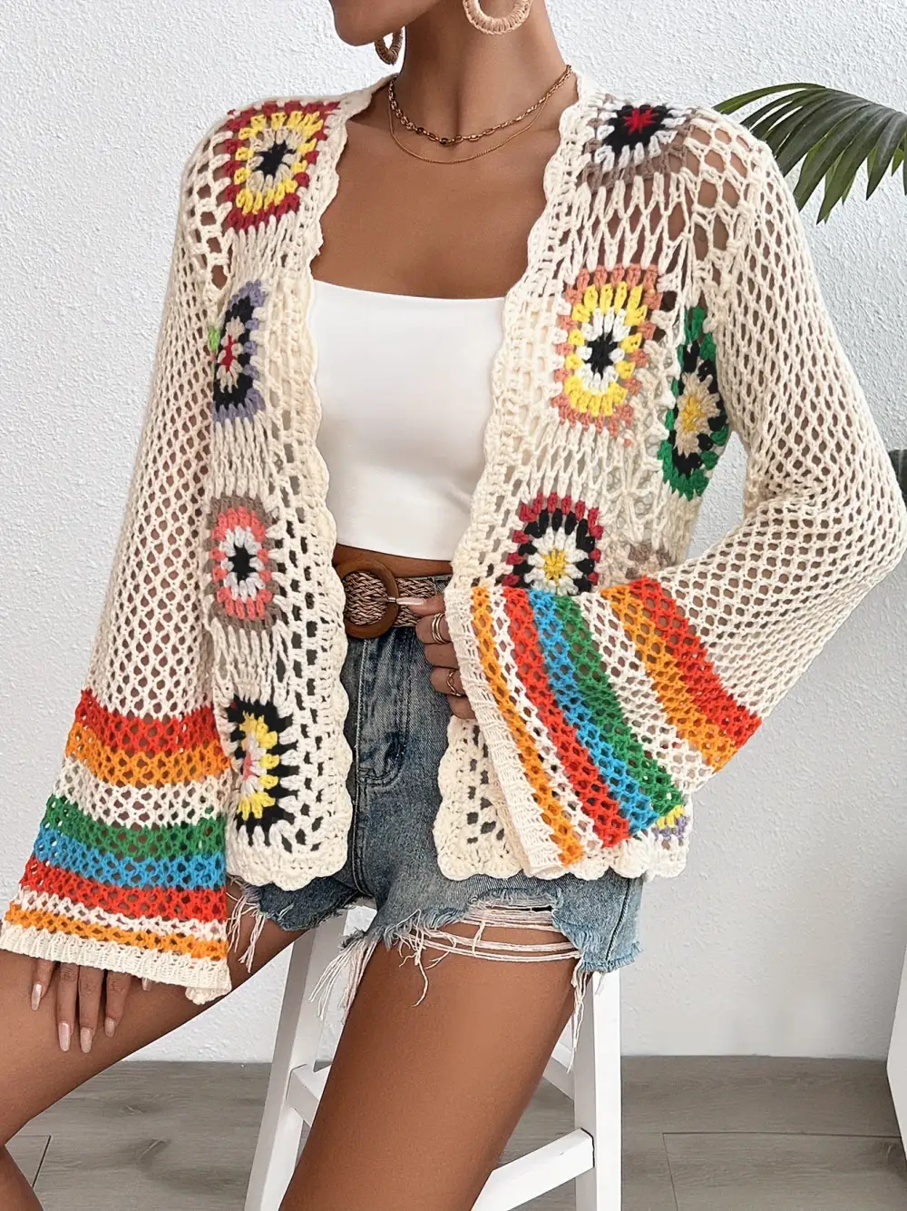 Long Sleeve Crochet Cardigan: Cozy Comfort (Open Front, Spring & Fall)