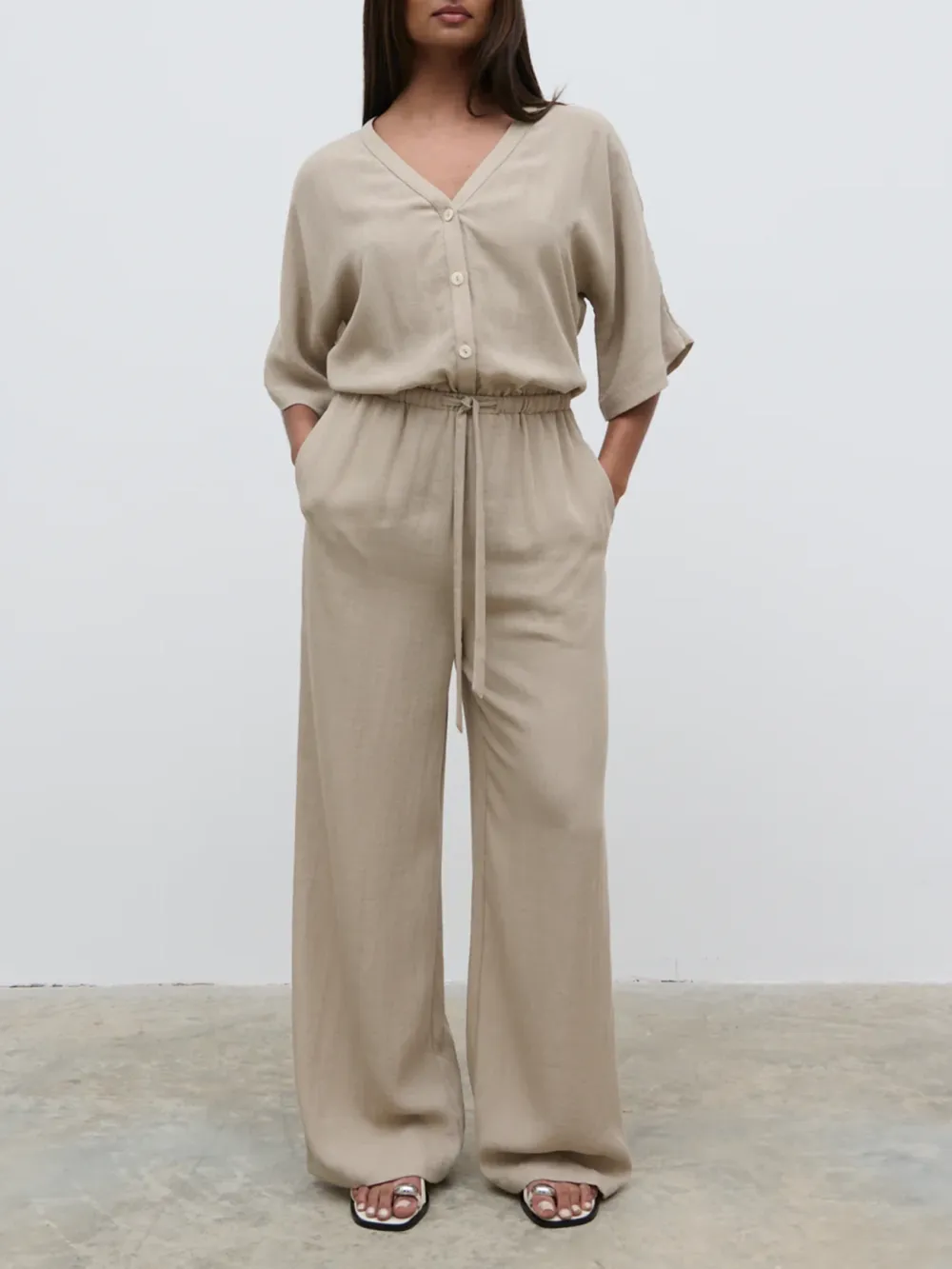 V-Neck Jumpsuit