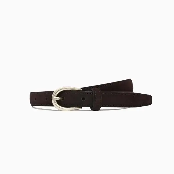 Classic Suede Narrow Waist Belt