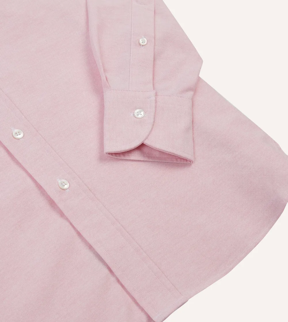 Button Front Bright Pink Cotton Oxford Cloth Button-Down Shirt
