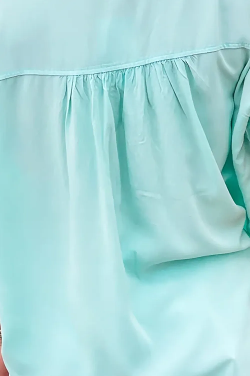 V-Neck Light Green Casual Top