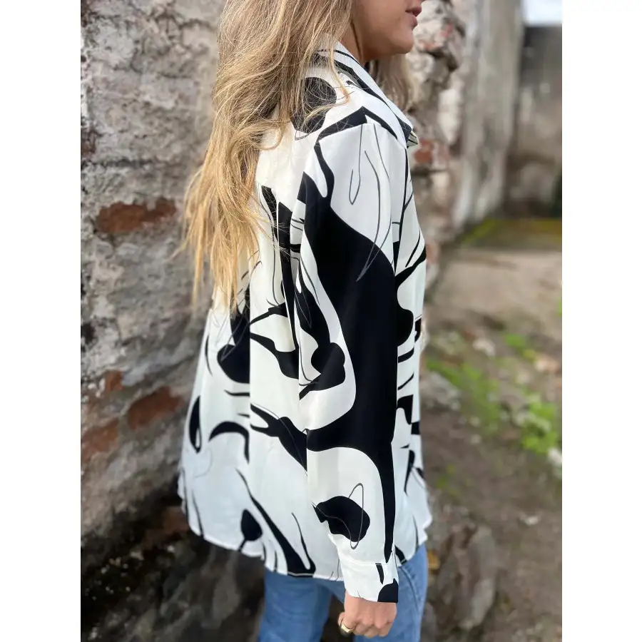 Retro Abstract Button Up Button Up Shirt