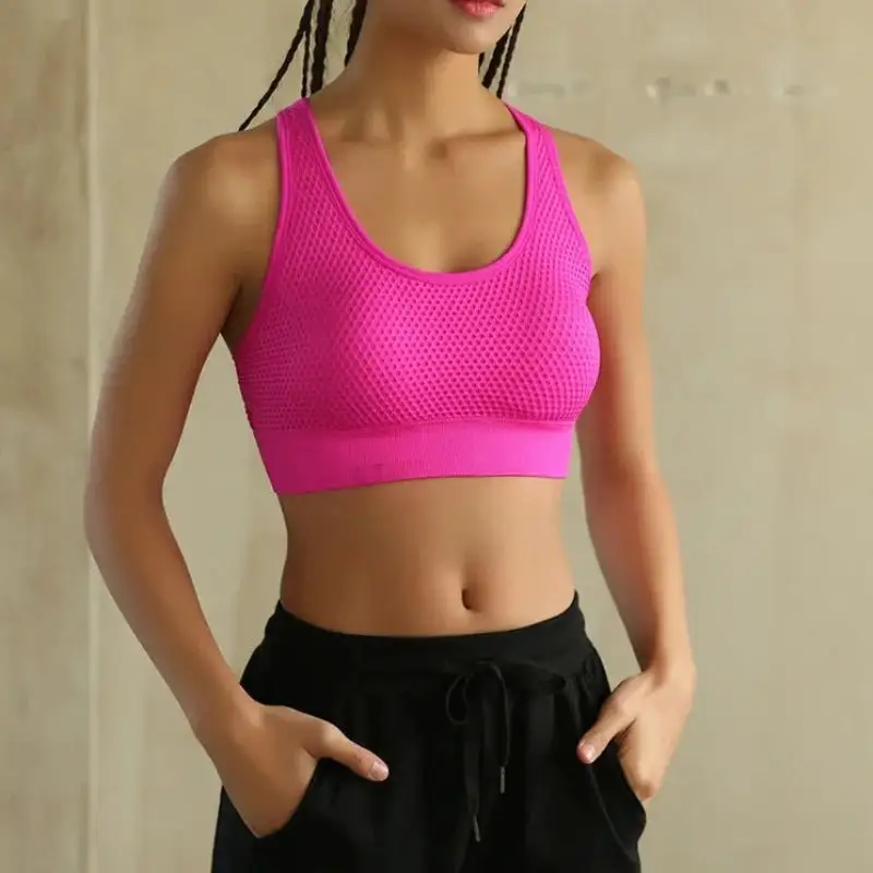 Mesh Sports Bra with Decorative Strappy Back