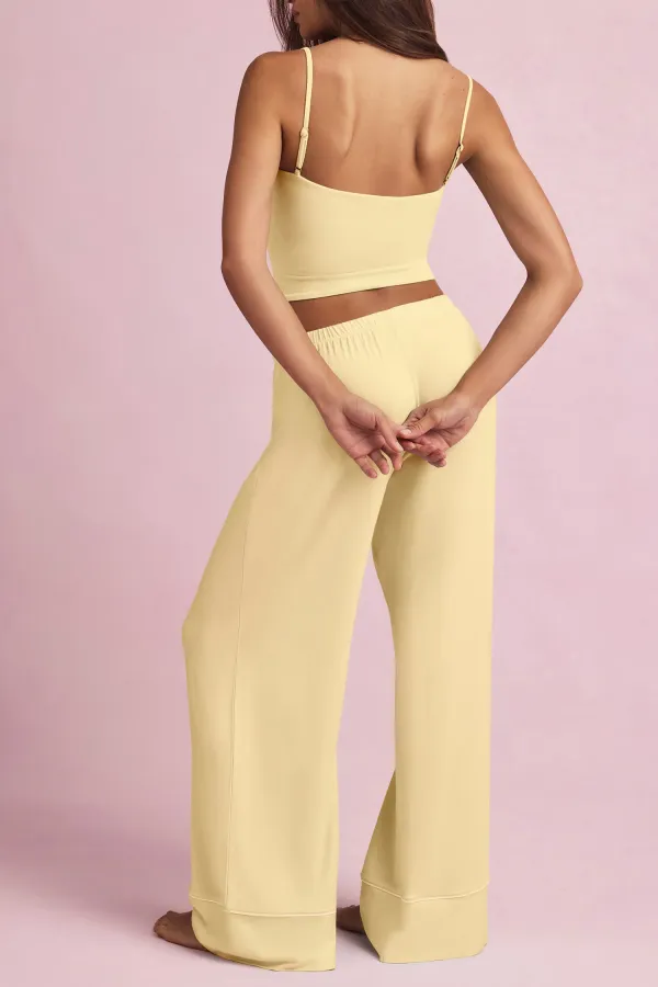 Minimalist Solid Color Loose Wide-Leg Trousers