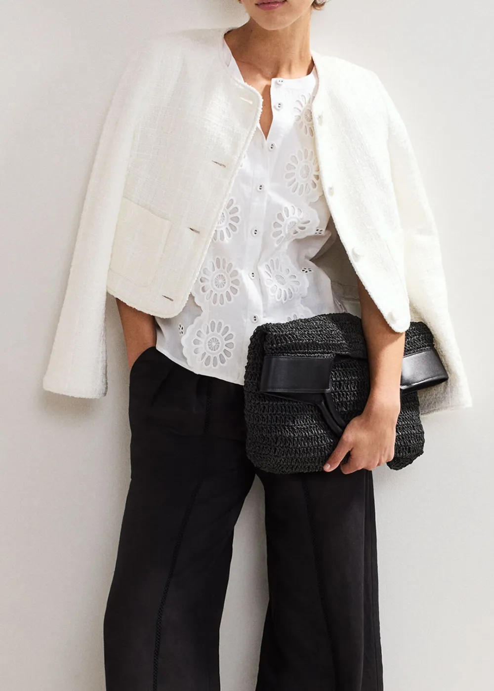 Plain Texture Double-Pocketed Jacket
