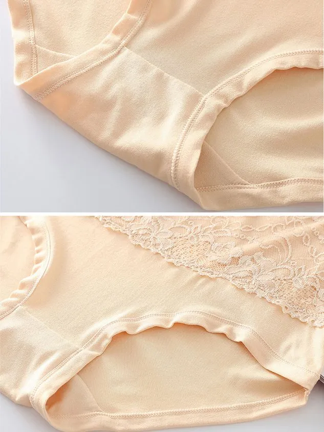 Comfortable Soft Lace High Waist Brief Plus Size