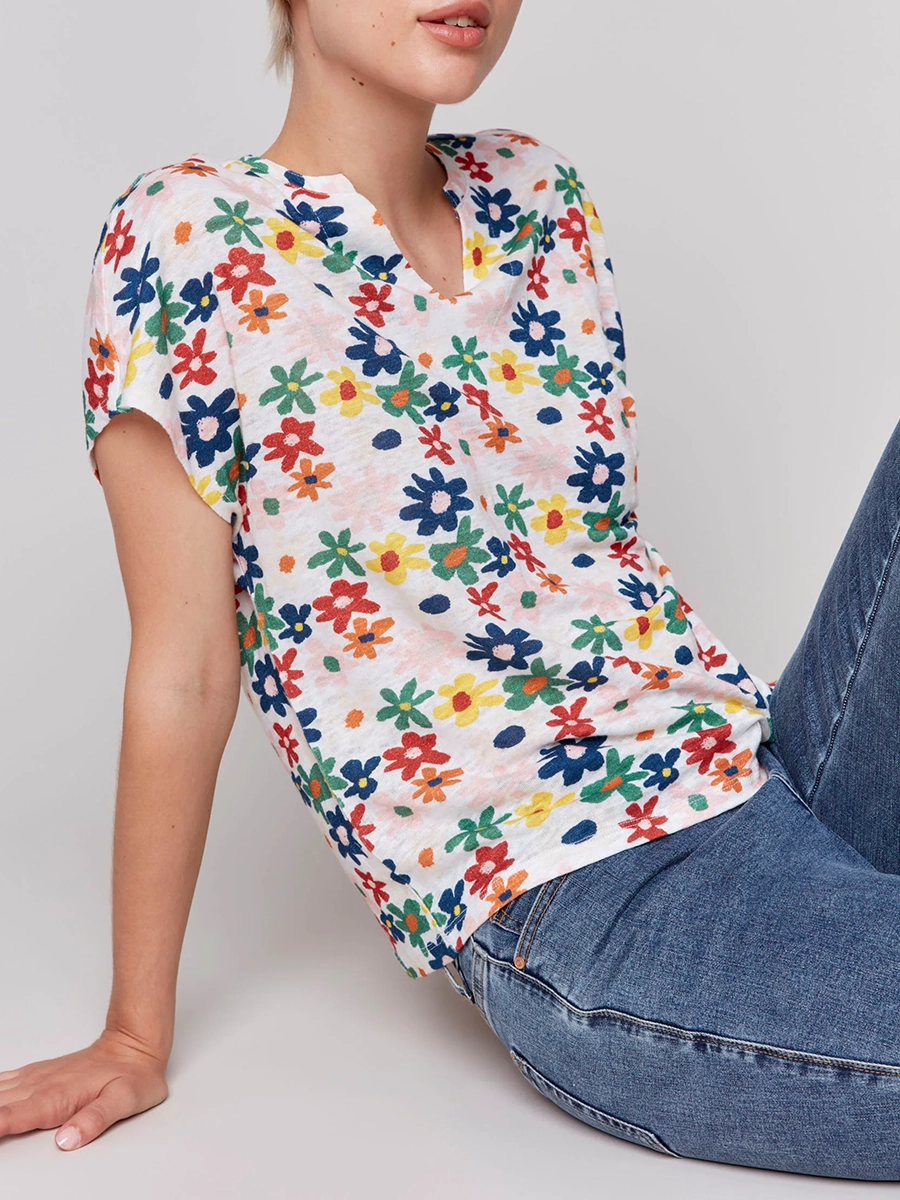 Casual Holiday Fashion V-Neck Linen Short Sleeve