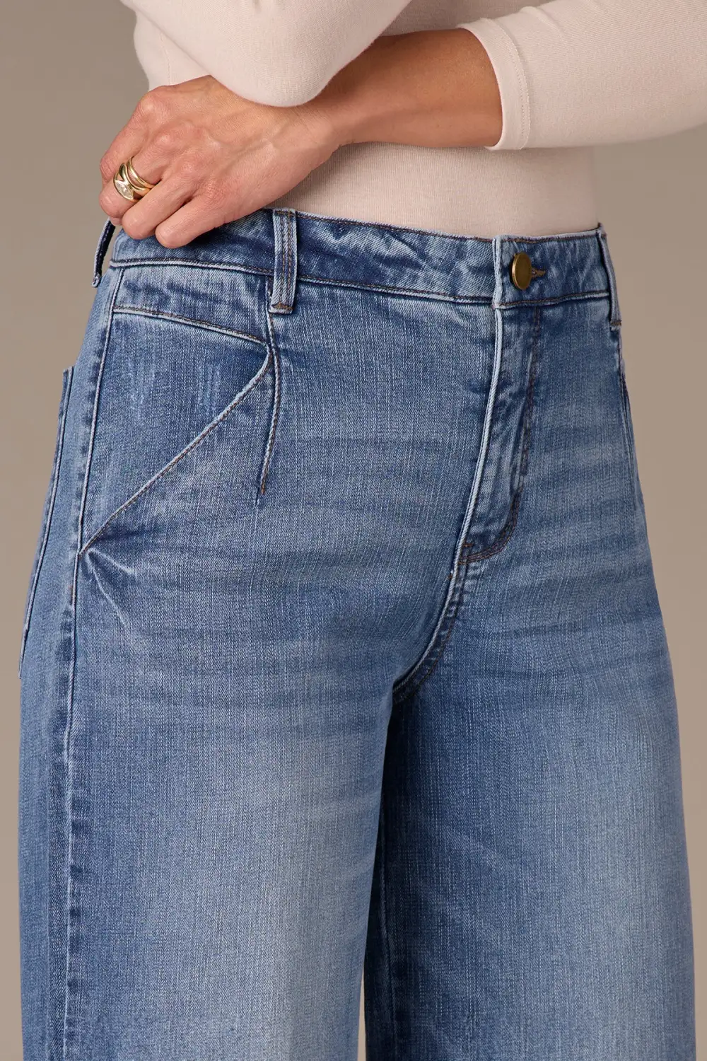 Relaxed Petite High Rise Wide Leg Jeans