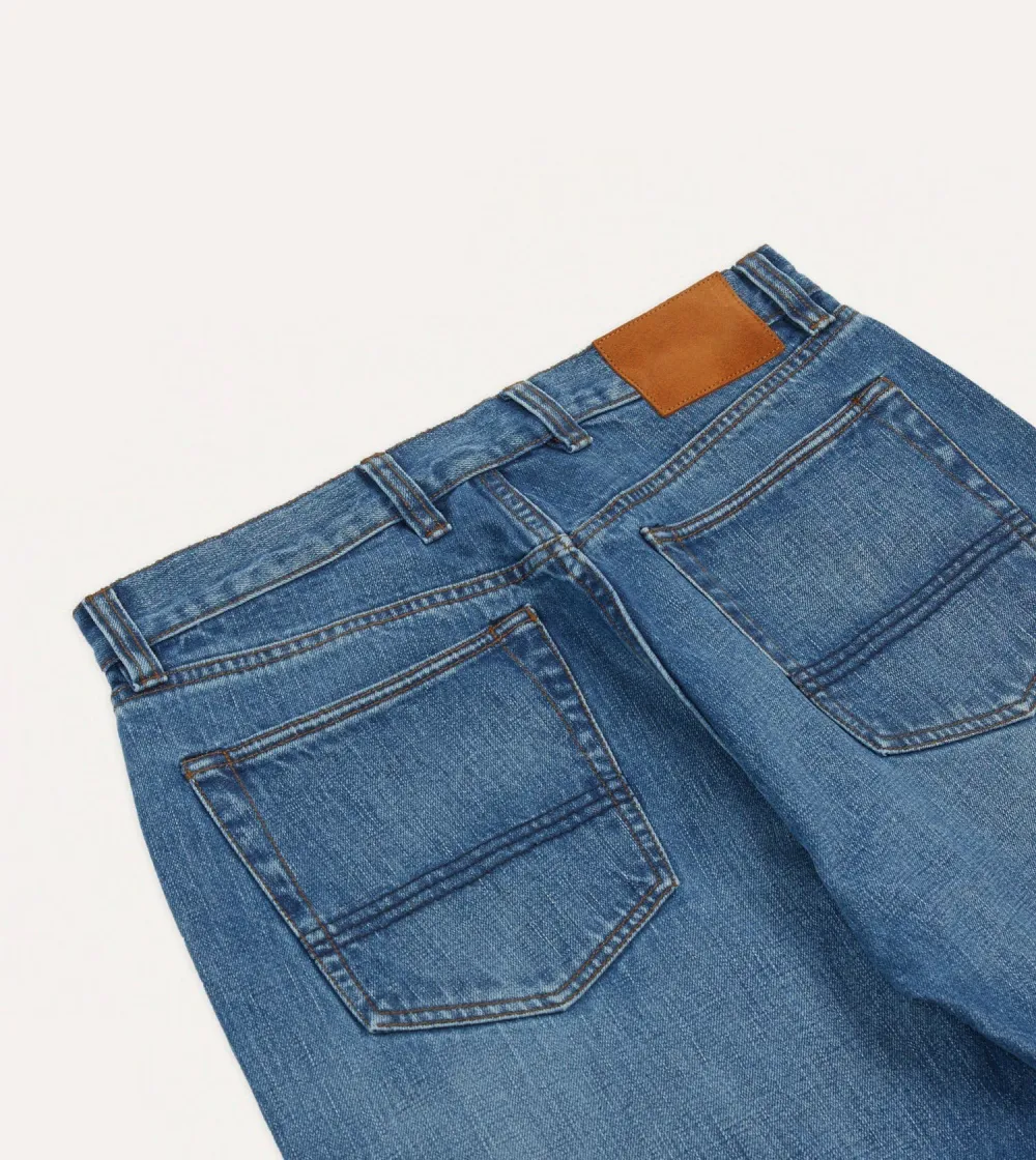 Light Blue Straight Leg Denim Pants