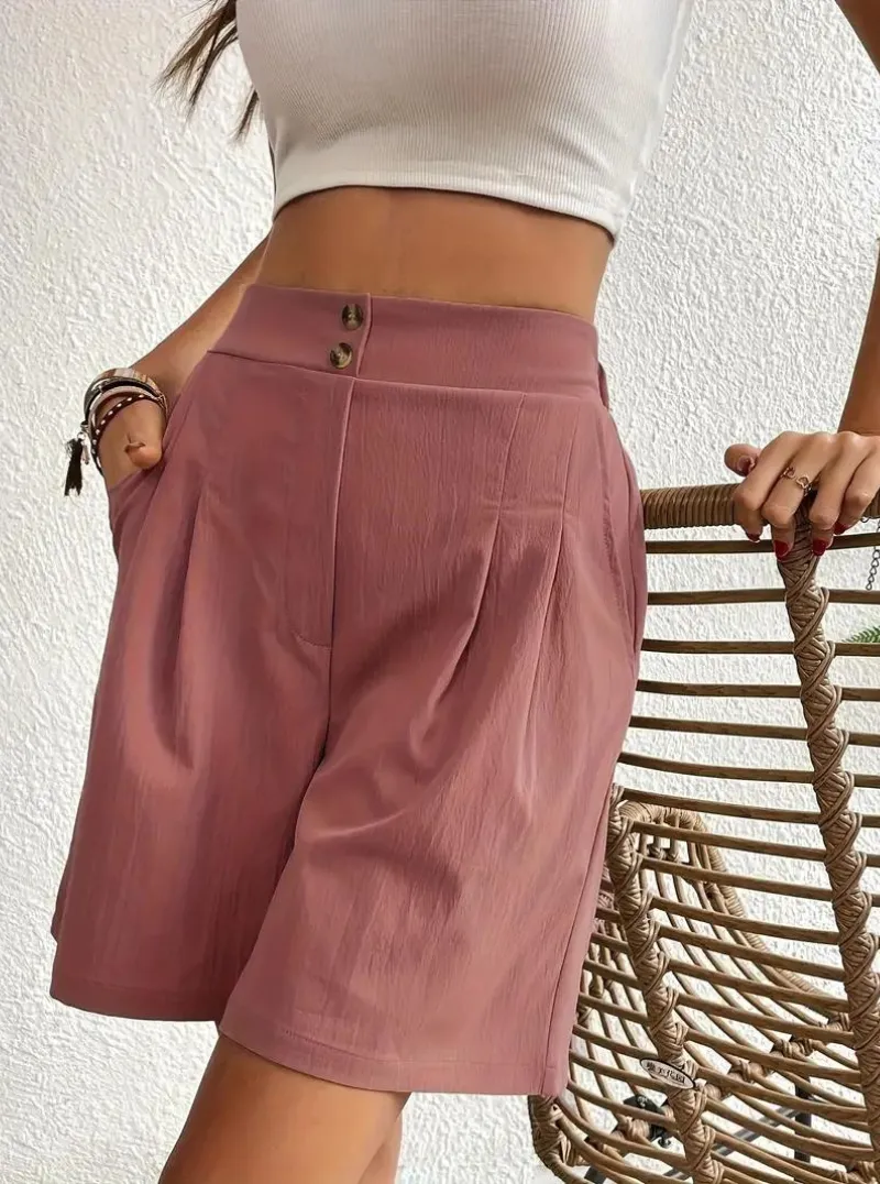 High Waisted Pleated Shorts