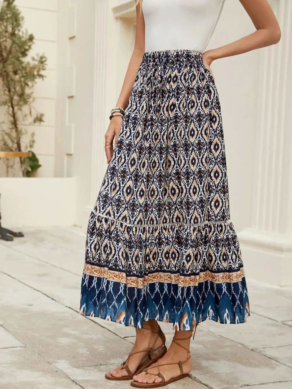 Bohemian Printed Maxi Skirt