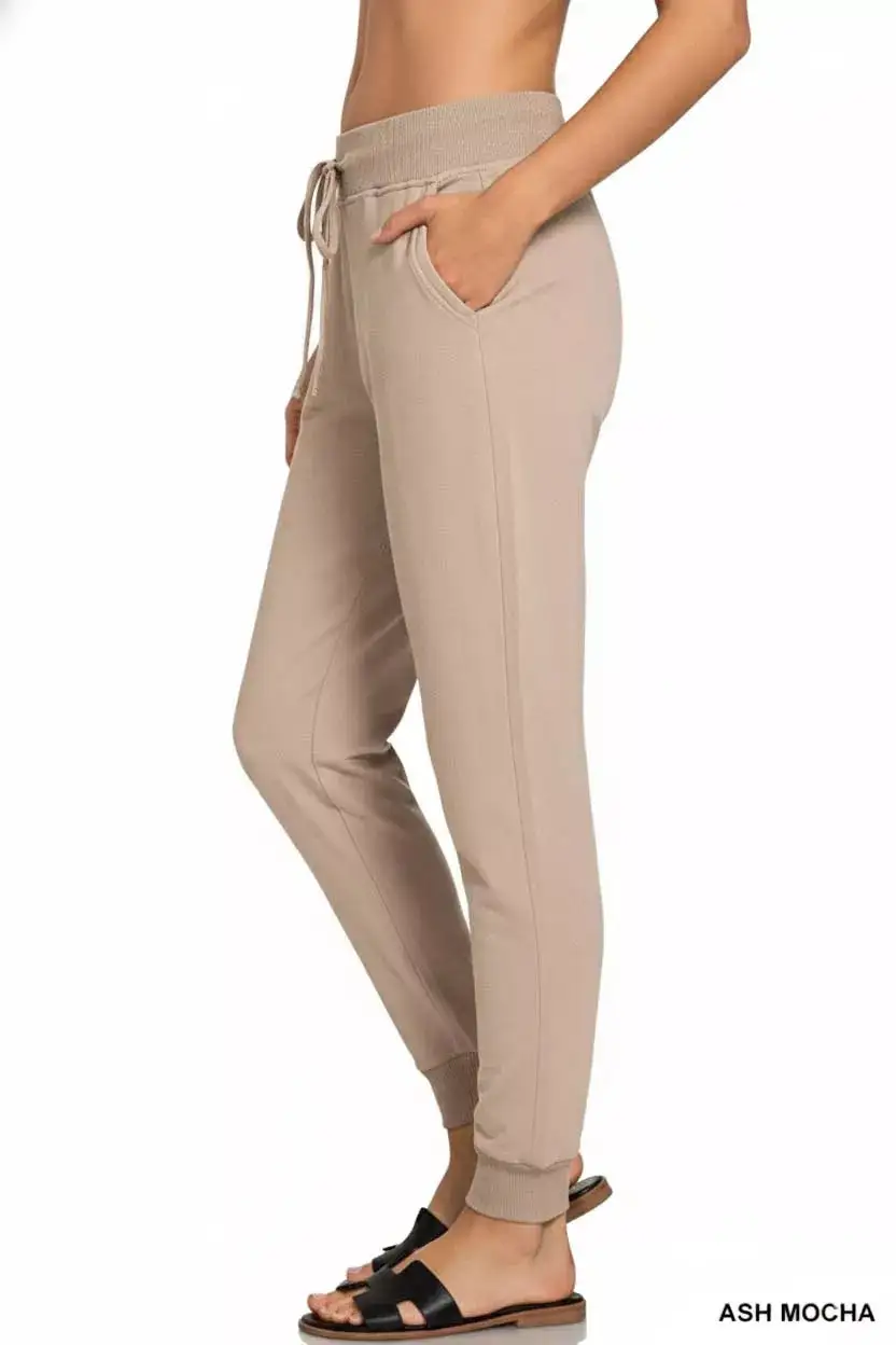 Drawstring Cotton Joggers with Pockets Pants