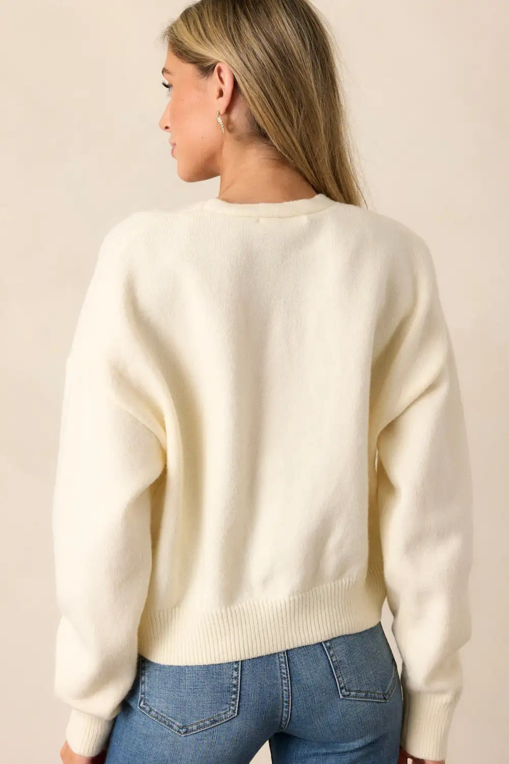 Nice To See You Ivory Cropped Sweater