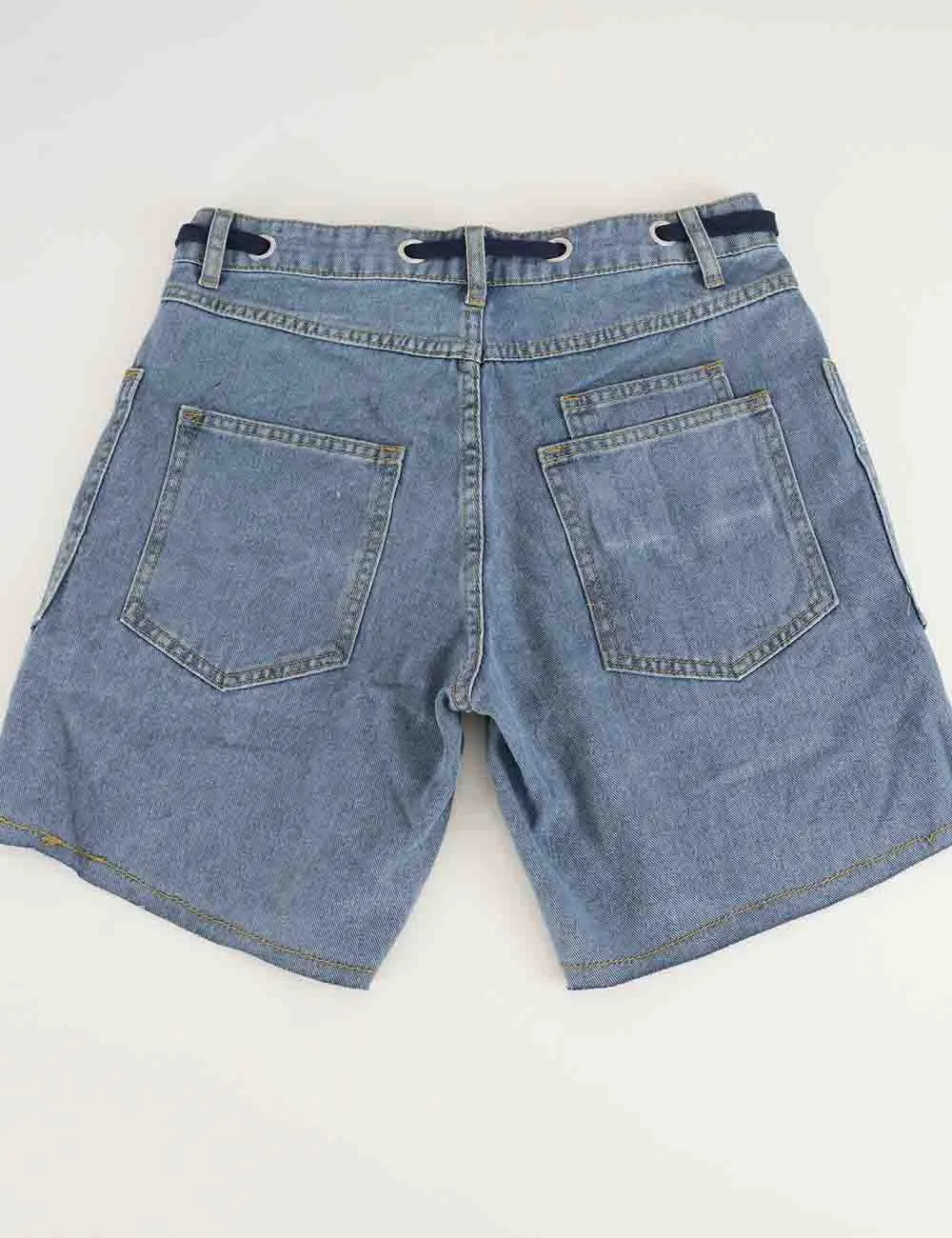 Drawstring Waist Pocket Denim Shorts