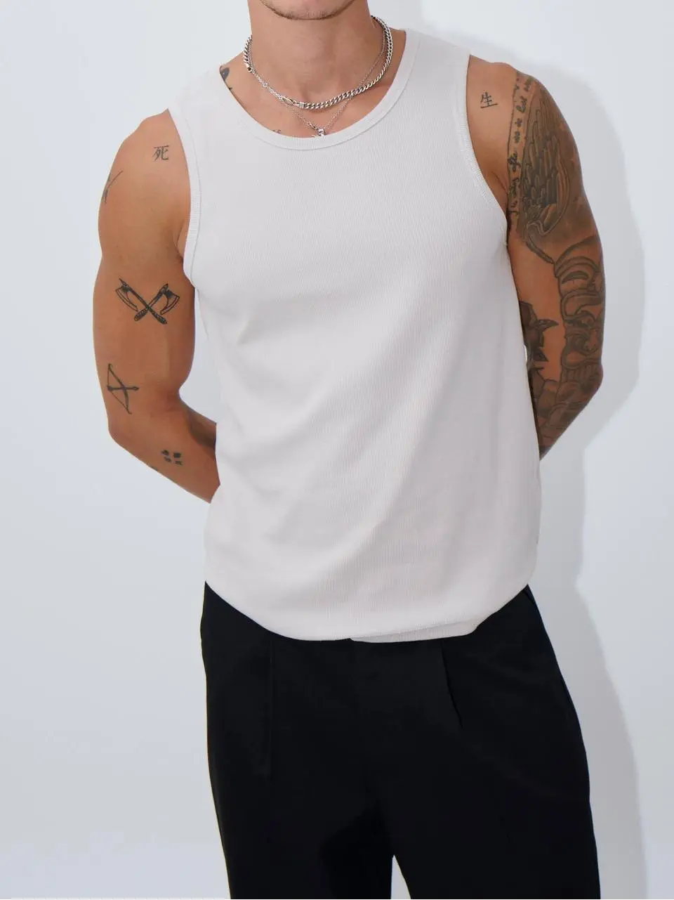 Simple And Soft Versatile Beige Tank Tops