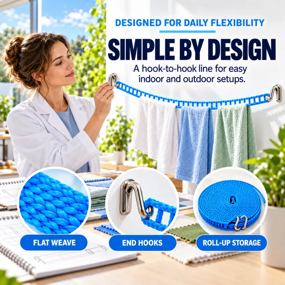 Clothesline Rope Nylon Set Anti-Slip for Clothes Hangers