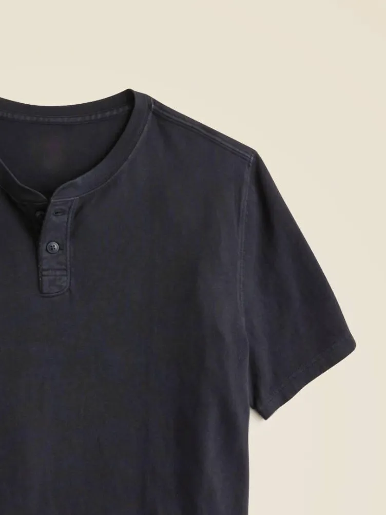 Dark Navy Henley Style T-Shirt
