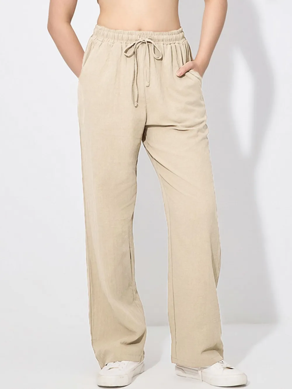 Easygoing Drawstring Wide Leg Pants