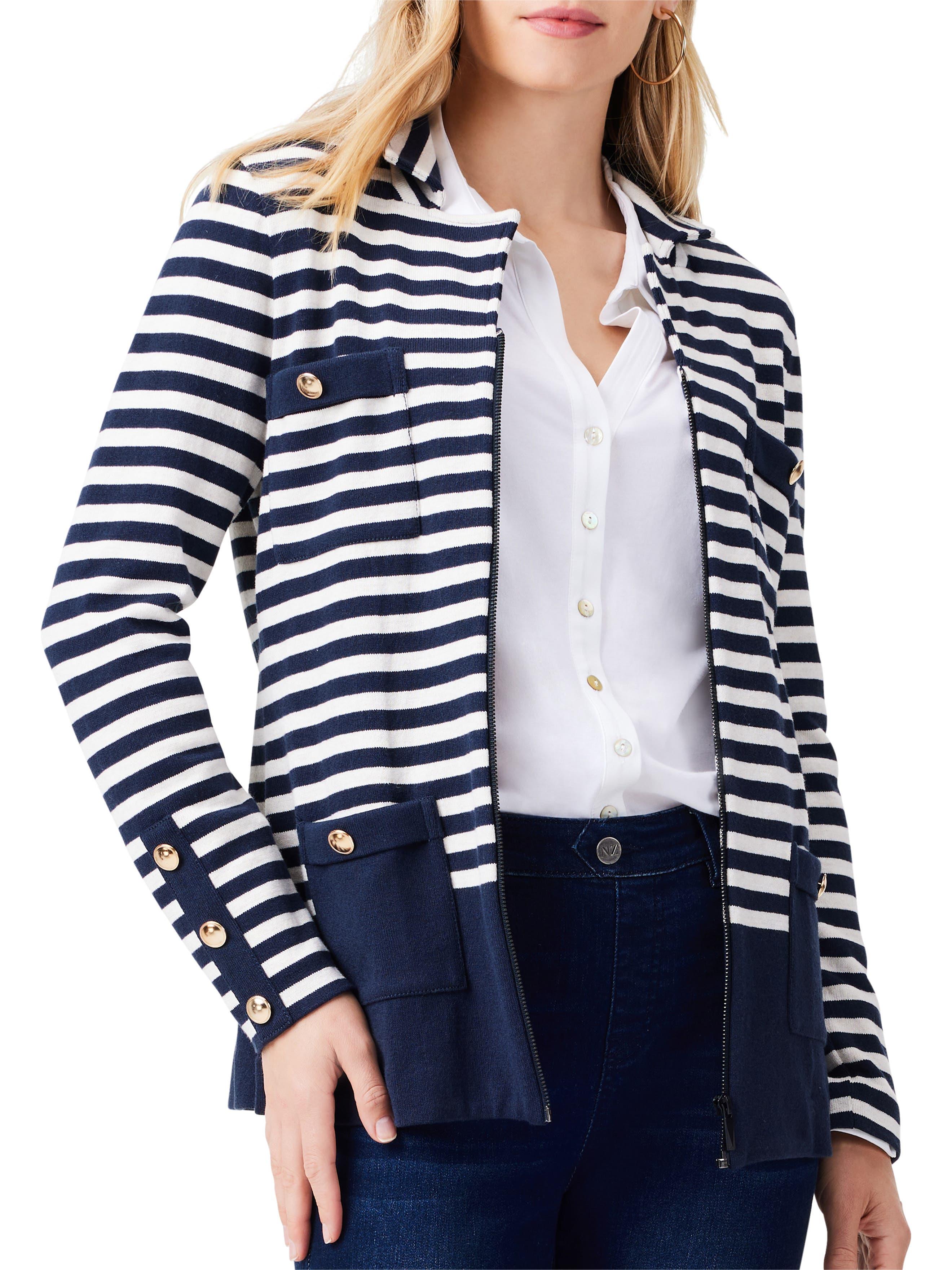 City Charm Stripe Sweater Jacket