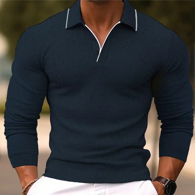 Classic Long Sleeve Collared Knit Shirt
