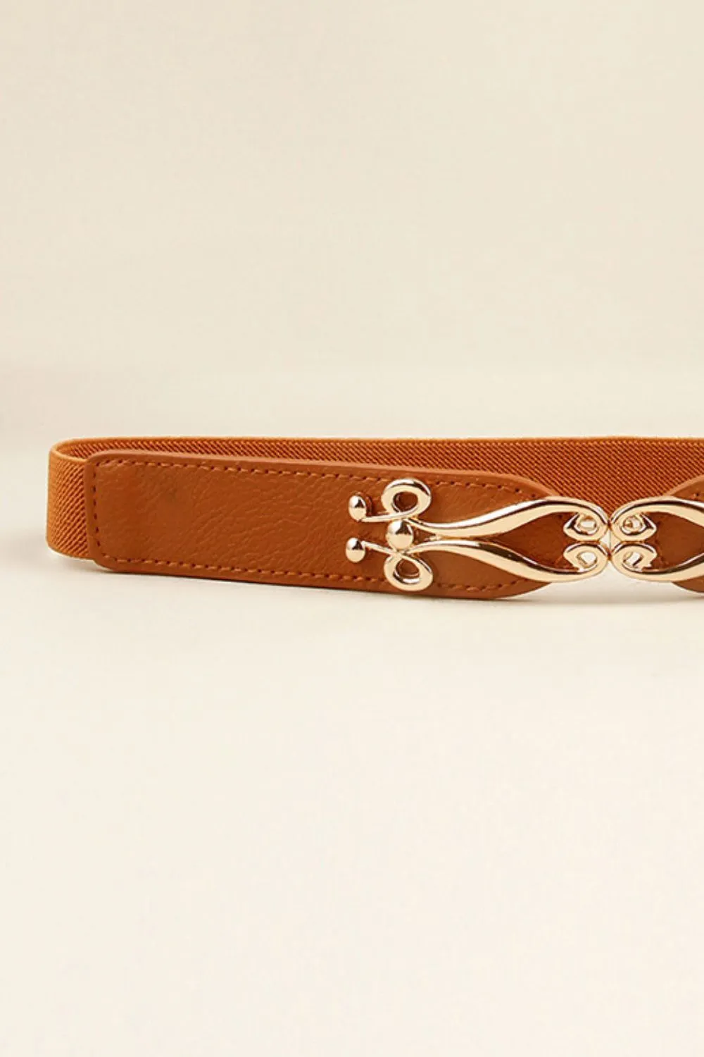 Polished Buckle Stretch Belt