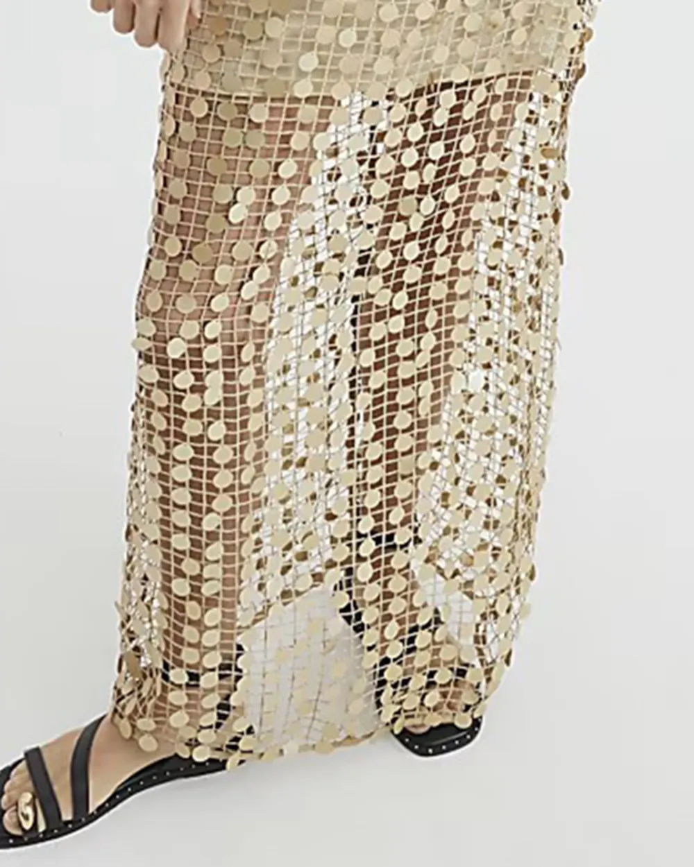 Gold Fashion Sequin Hollow Back Sexy Dresses