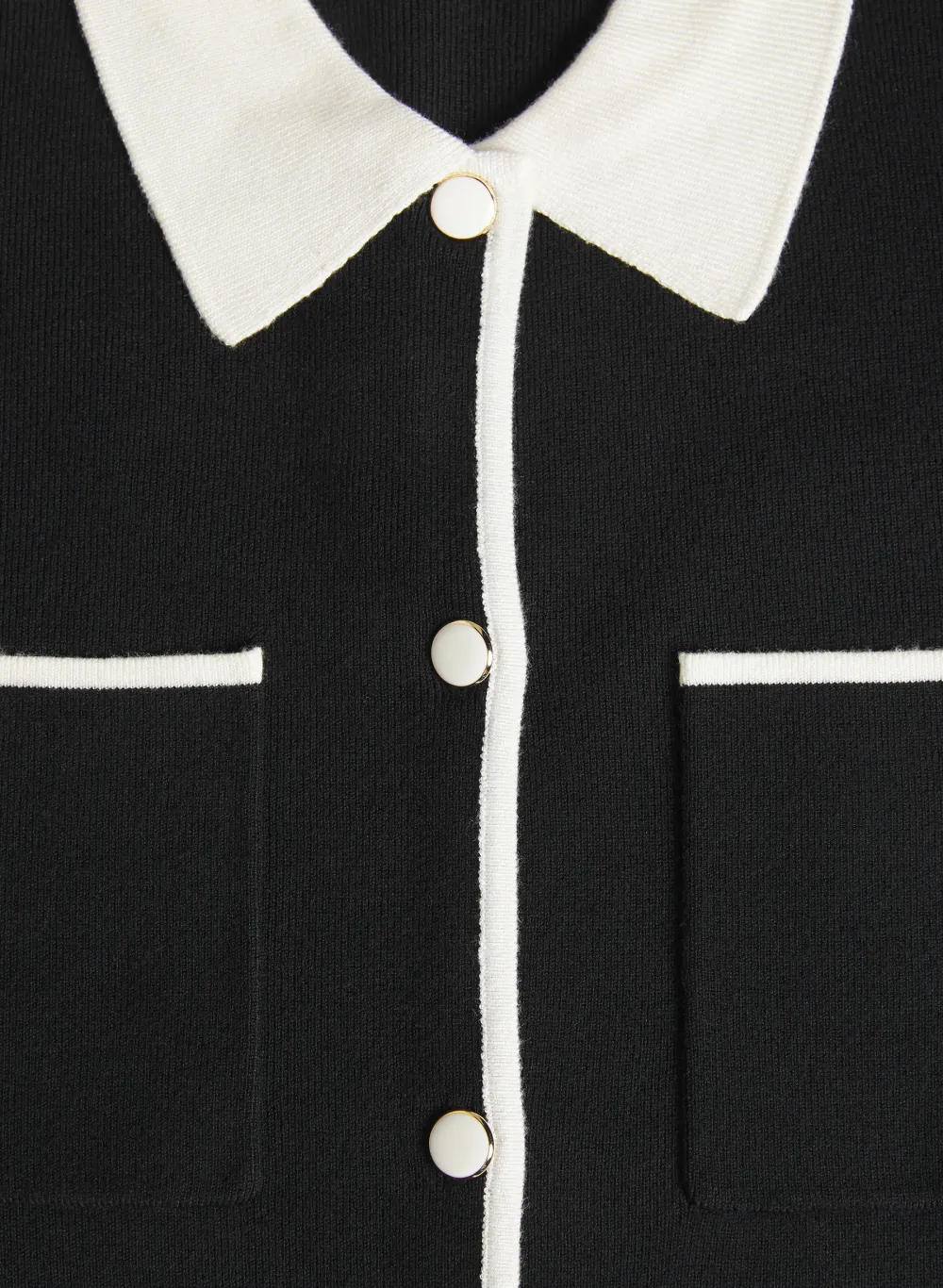 Black Knit Polo Shirt