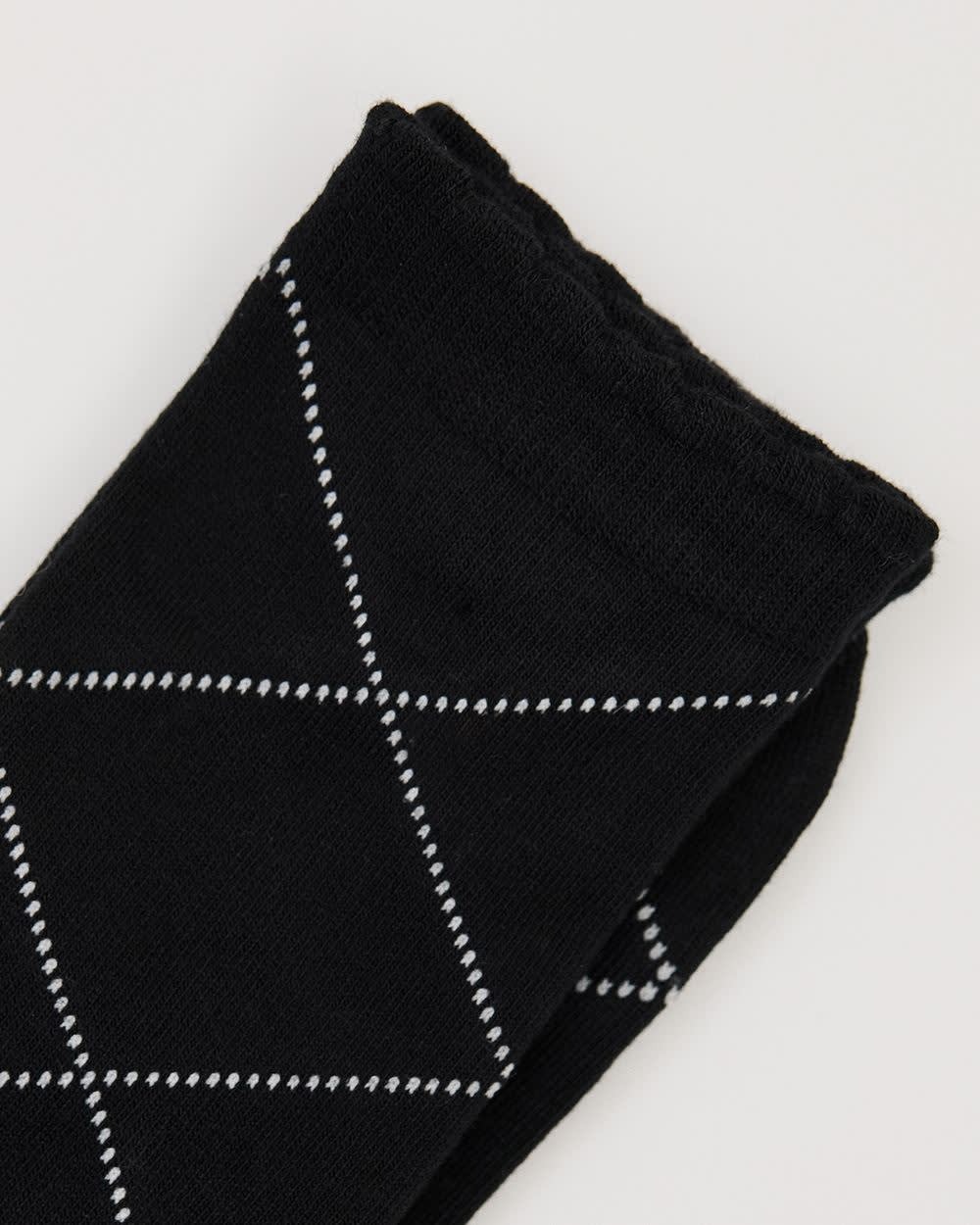 Bamboo Crew Socks With Argyle Pattern