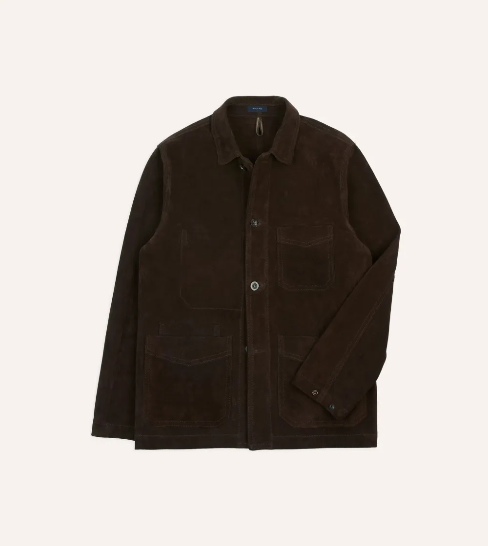 Chocolate Brown Corduroy Button Front Jacket