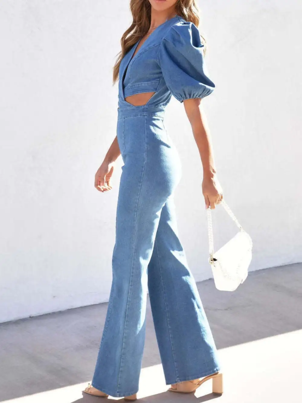 Denim Cutout Jumpsuit