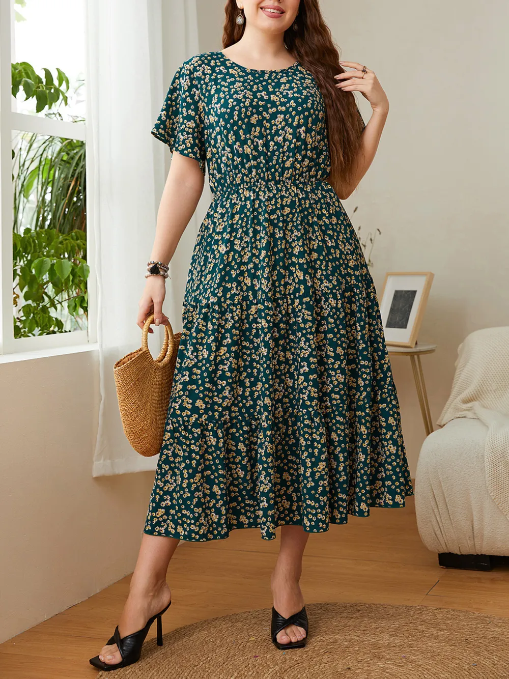 Plus Size Women Printed Dress