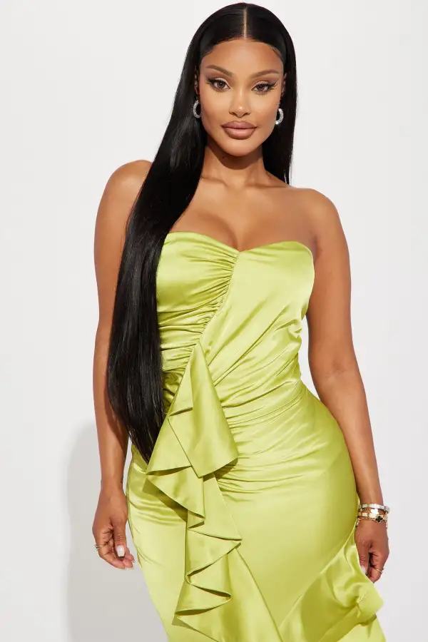 Reagan Ruffle Maxi Dress - Chartreuse