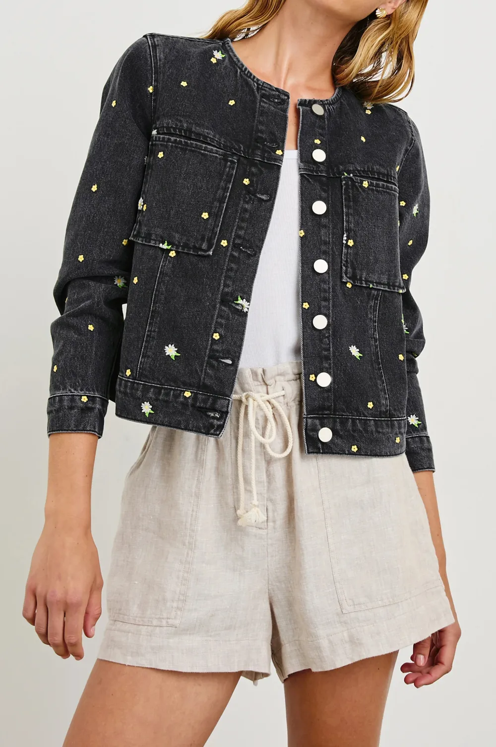 Pure Cotton Denim Raglan Short Jacket