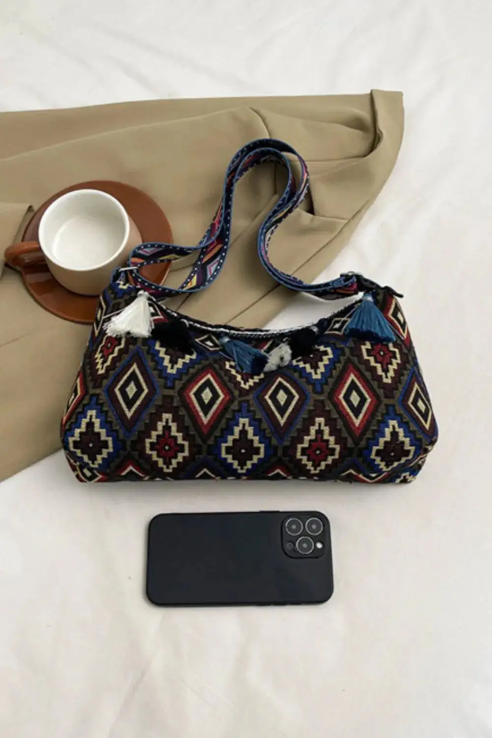Tassel Accent Shoulder Bag
