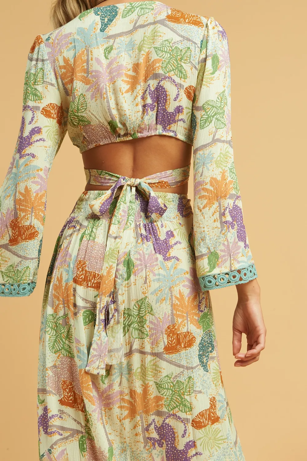 Multicolor Floral Print Casual Style Crop Top