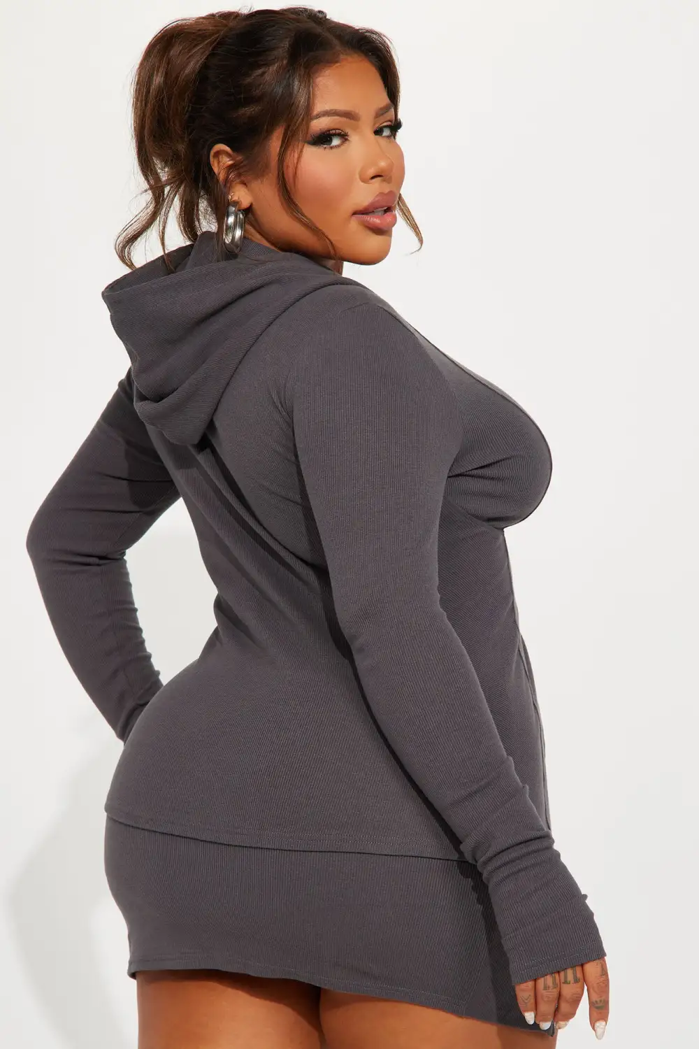 Head Turner Skirt Set - Charcoal