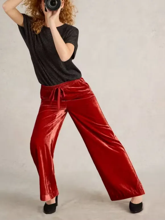 Wide Leg Velvet Trouser