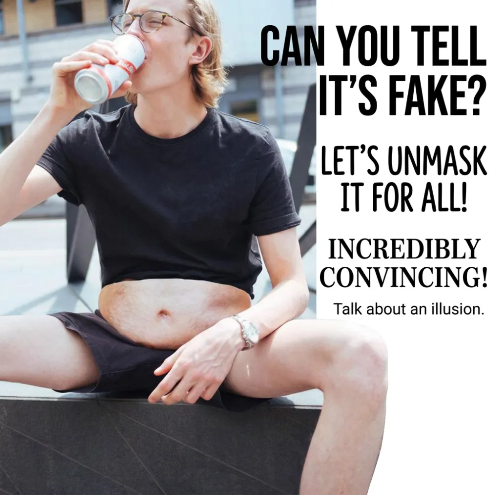 TikTok Viral Dad Bod Fanny Pack Novelty 3D Beer Belly Waist Bag Anti-Harassment Design