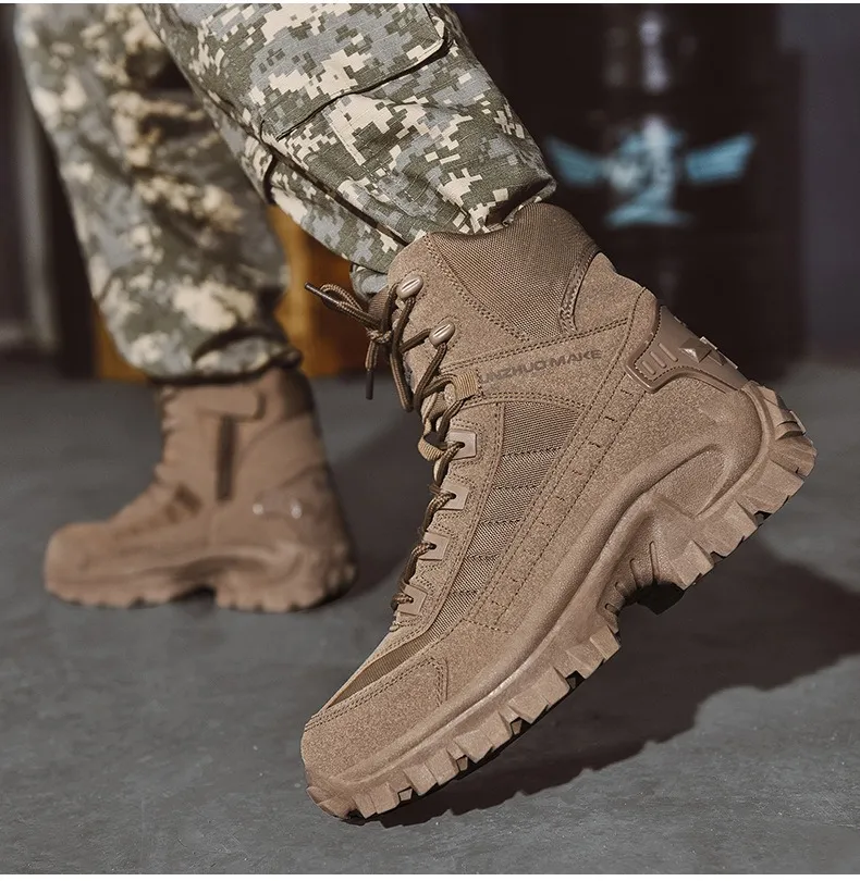 Men's Combat Boots Orthopedic Support Hiking Boots Waterproof Puncture-Resistant Work Boots