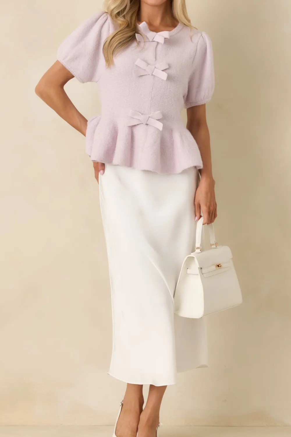 Come Closer Satin-Finish Midi Skirt
