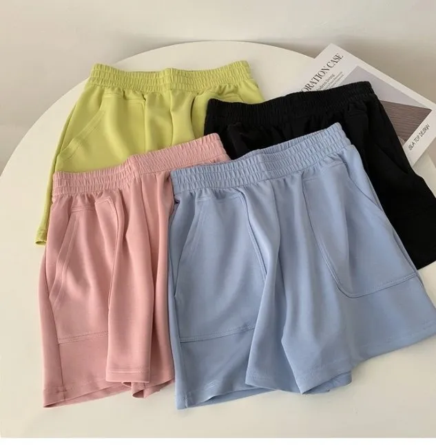 Casual Pockets Plain Shorts