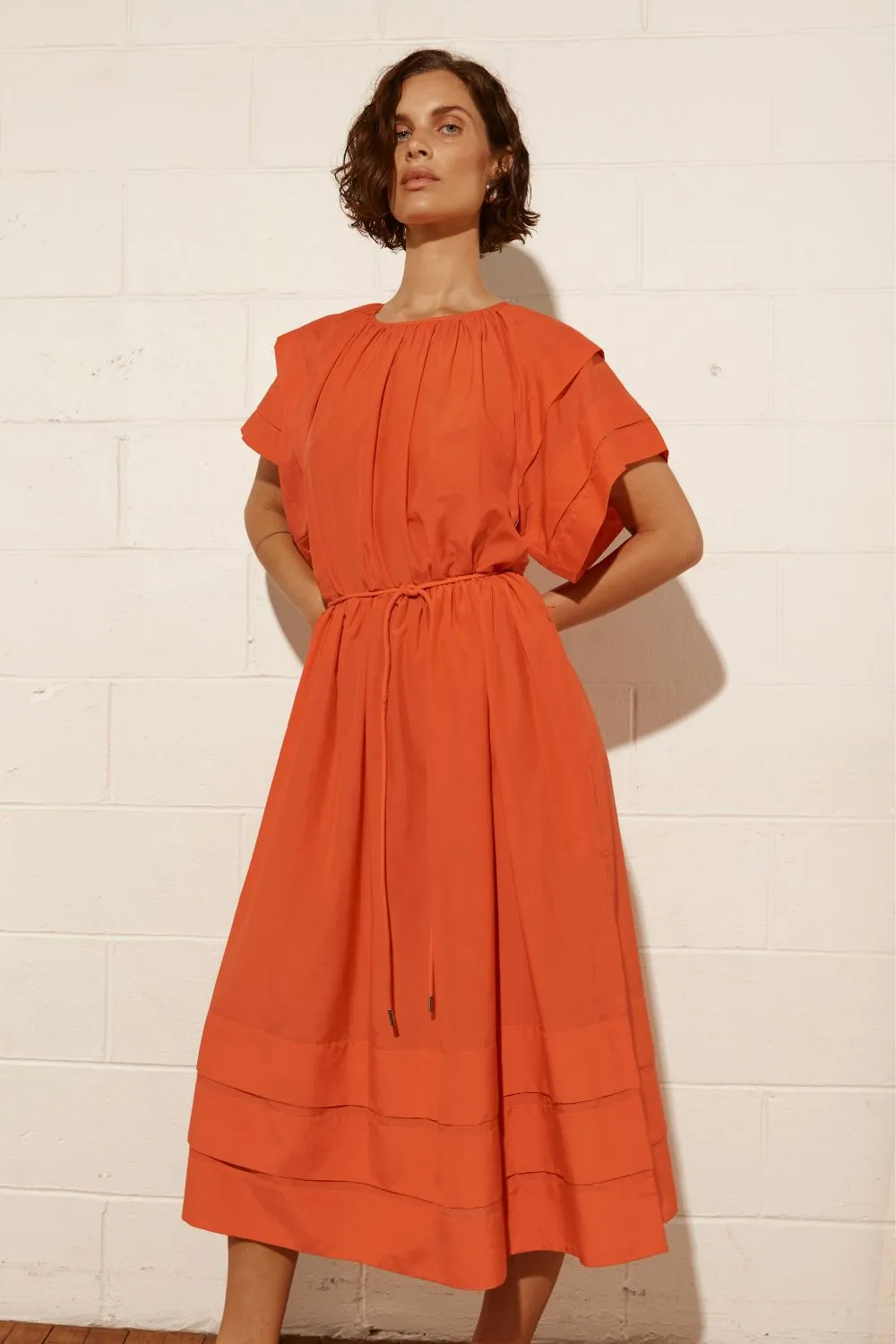 portray dress - tamarillo