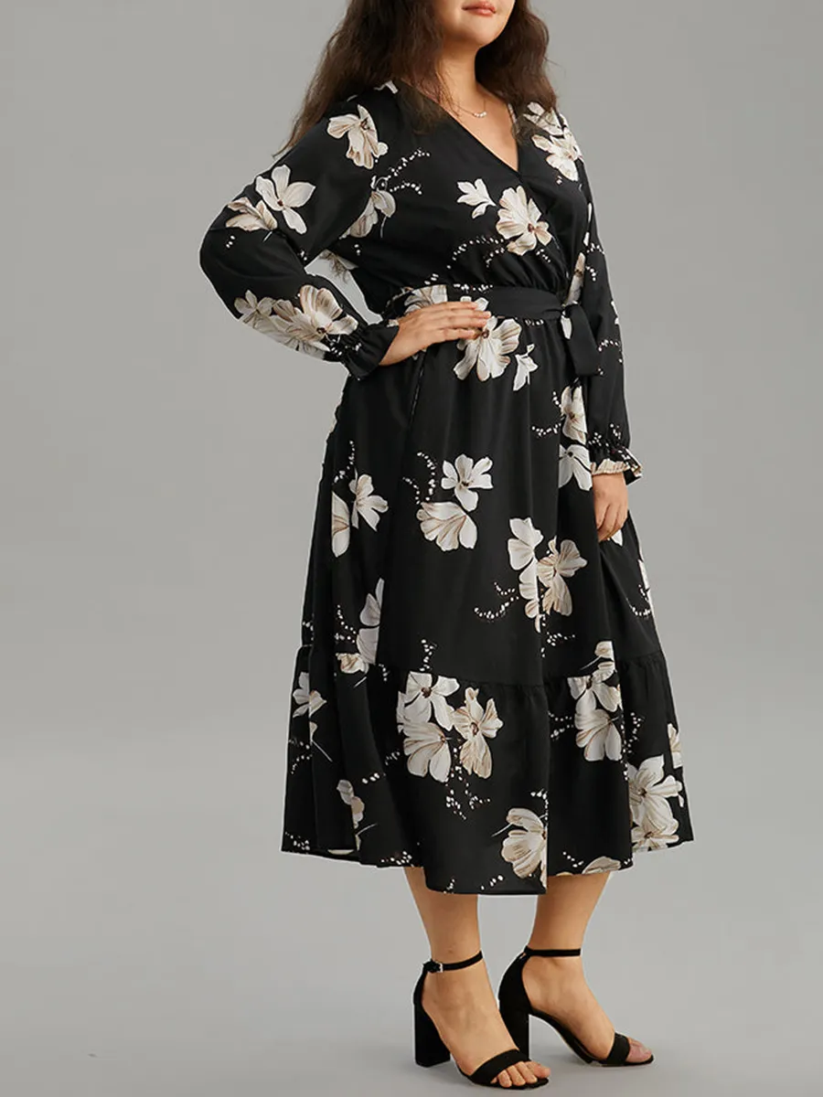 Elegant Senior Waist Slimming Cross Neckline Dresses Have