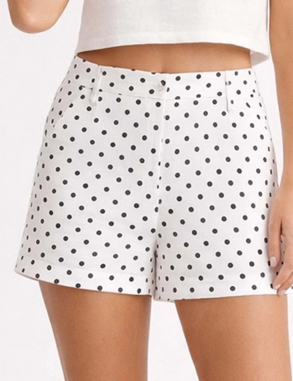 Polka Dot Color Block Wide Leg Shorts