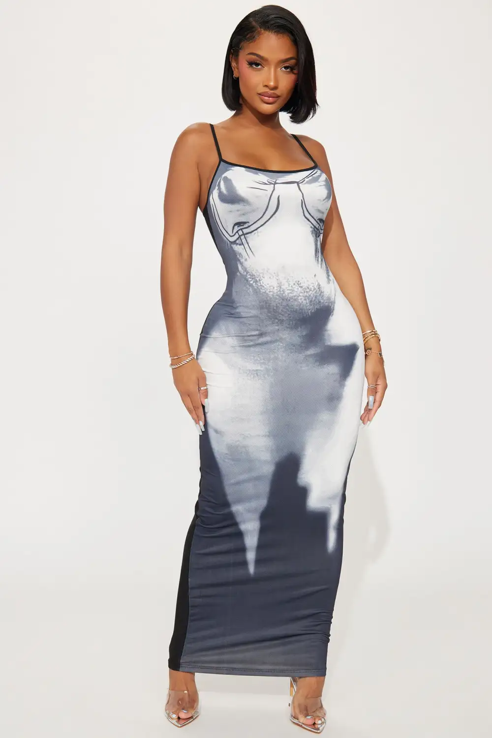 The Body Maxi Dress - Black/White