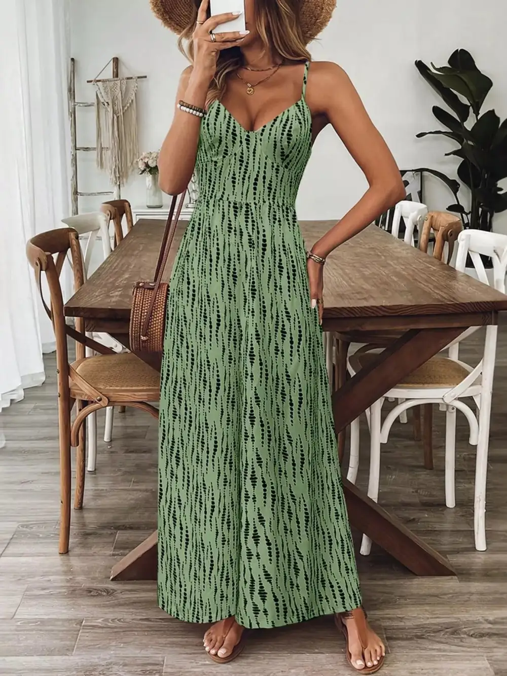 Wide Leg Spaghetti Jumpsuit