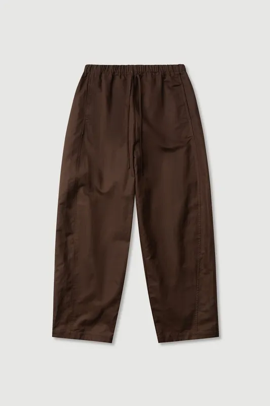 Ganache Cotton Linen Barrel-Leg Pant