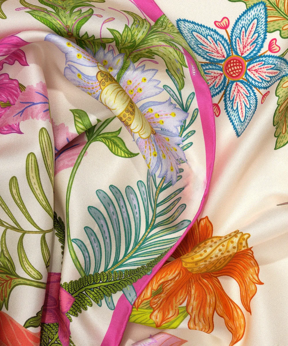 Casual Style Floral Square Scarf