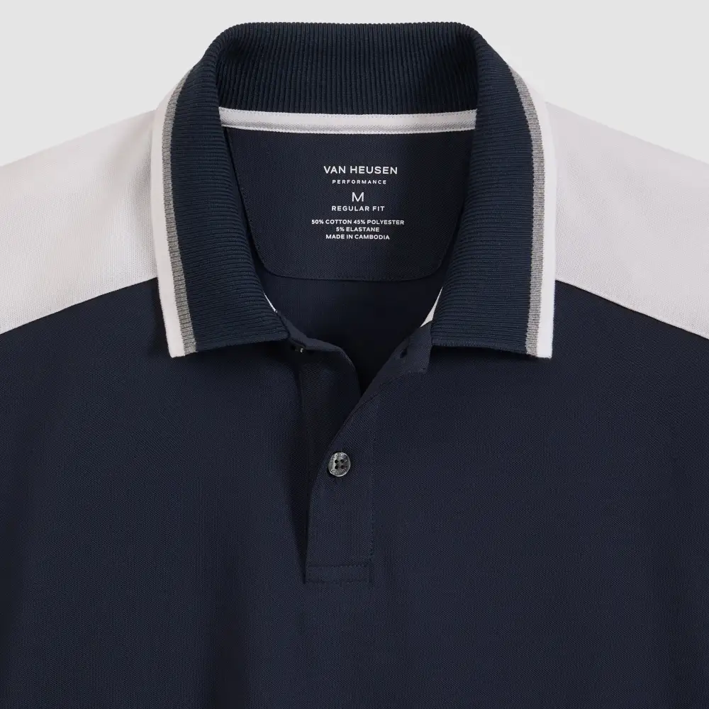 Contrast Panel Short Sleeve Polo Shirt