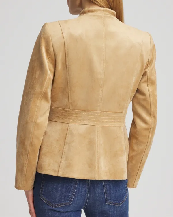Faux Suede Peplum Jacket